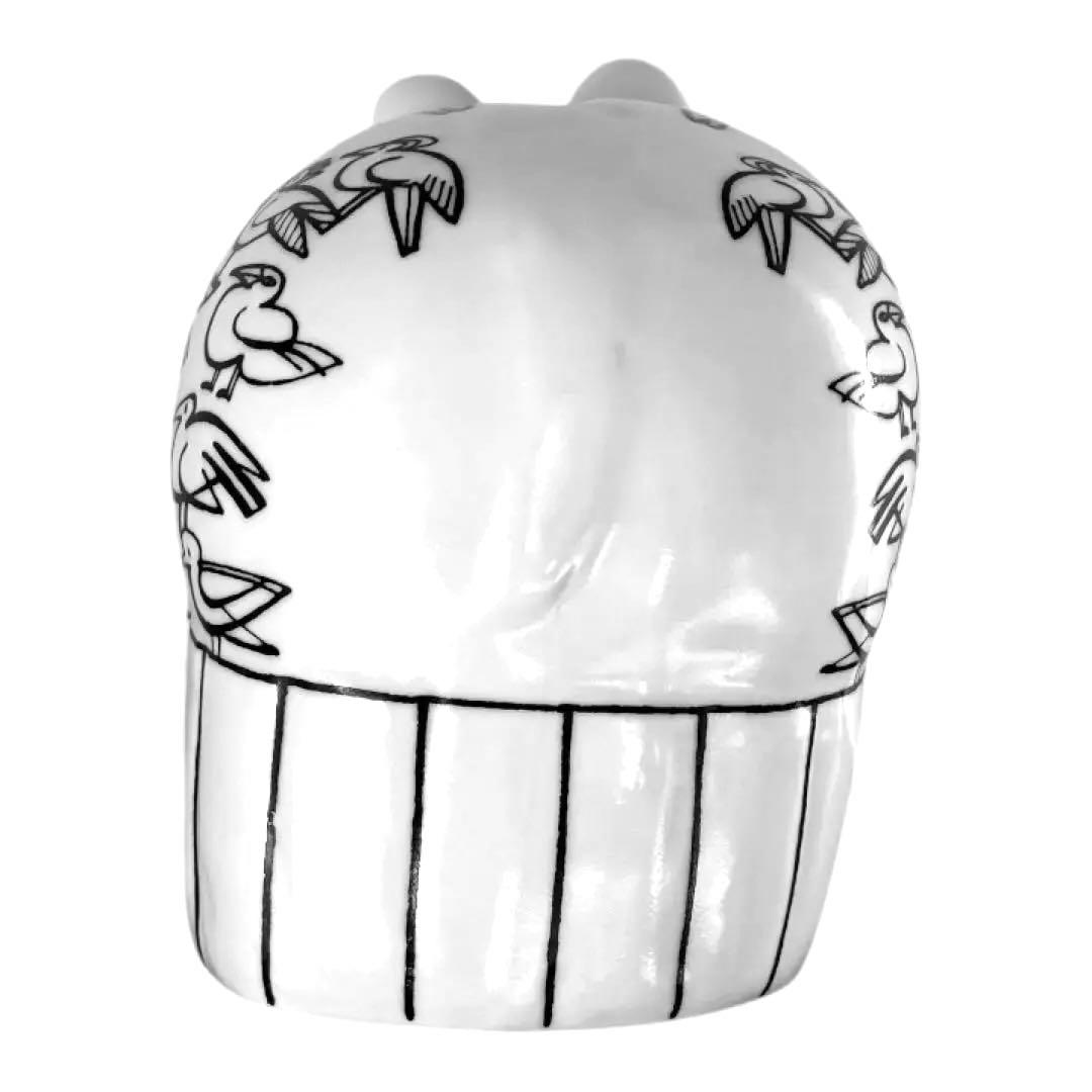 リサラーソン カバの貯金箱 波佐見焼 置物（白/希少）