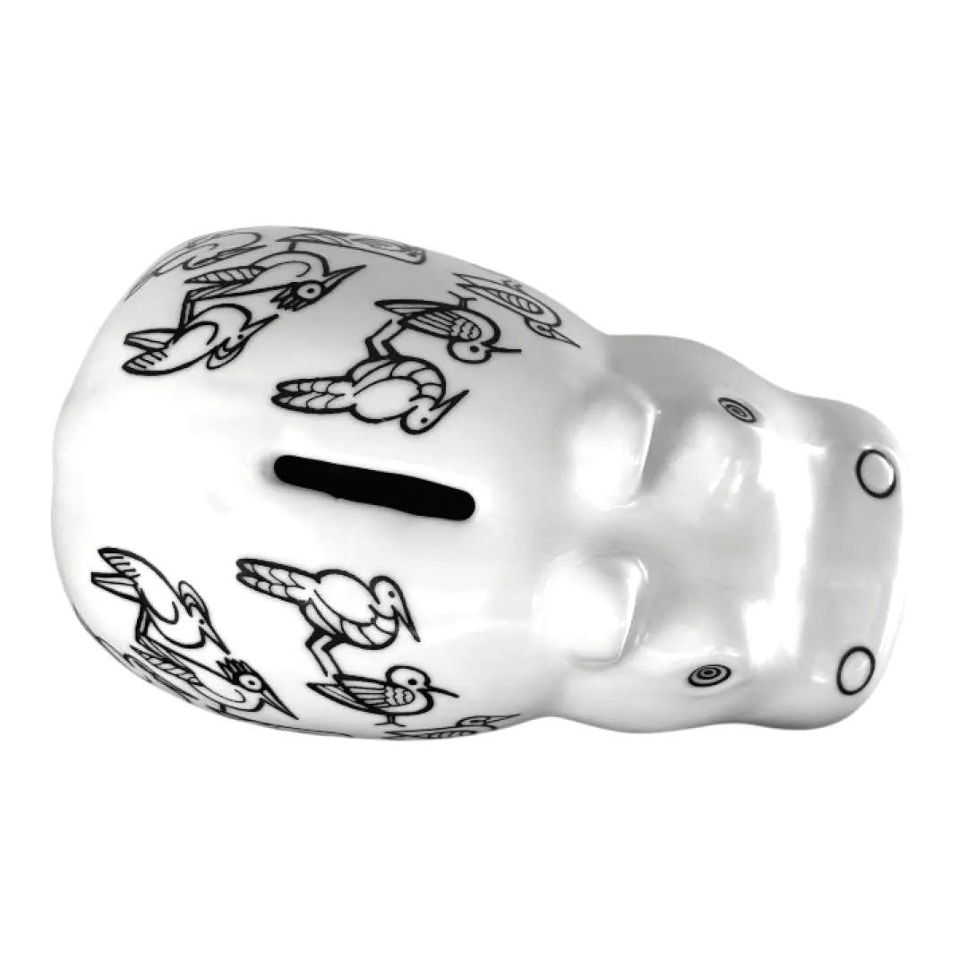 リサラーソン カバの貯金箱 波佐見焼 置物（白/希少）