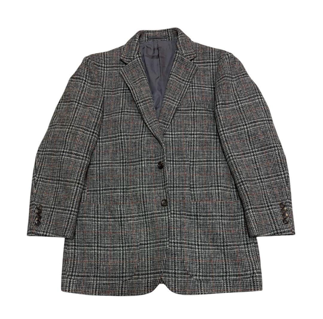 Papas+ テーラードジャケット ツイードコート ハリスツイード 千鳥格子