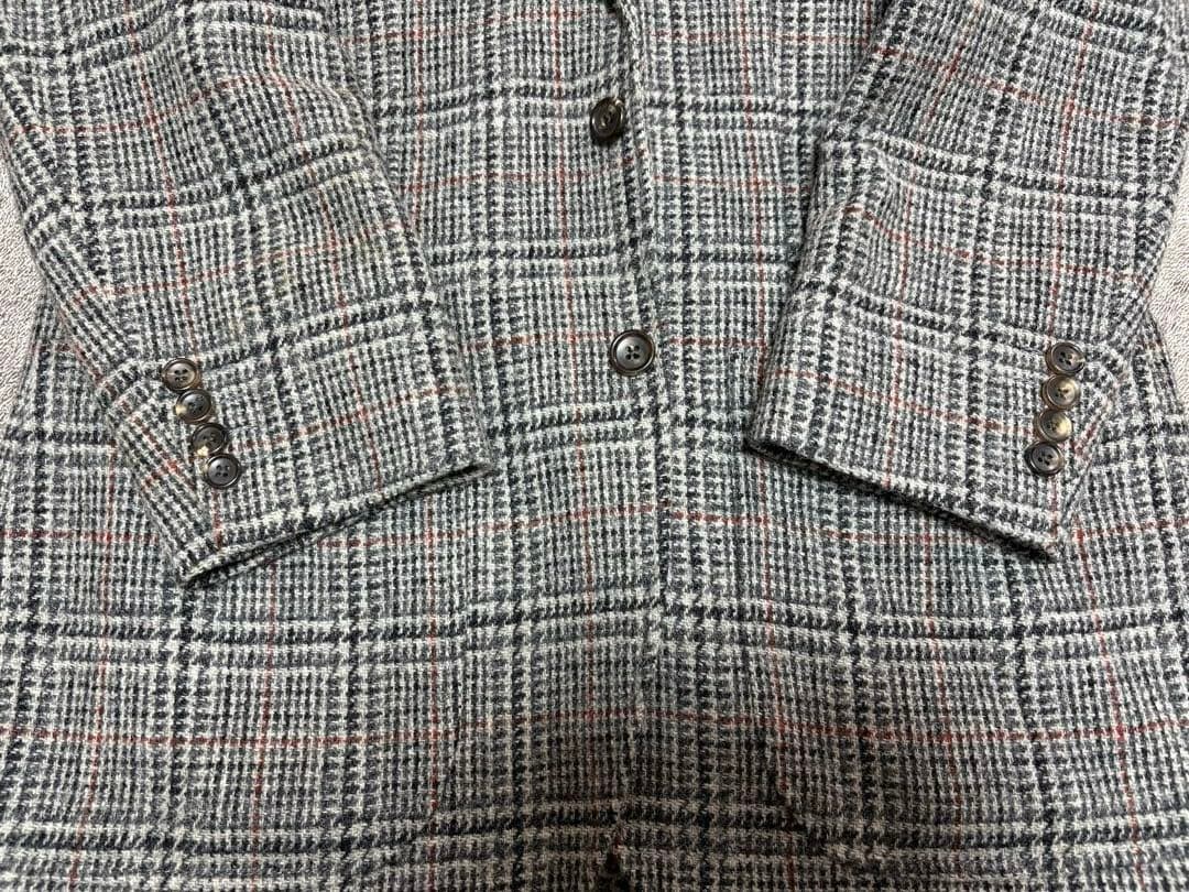 Papas+ テーラードジャケット ツイードコート ハリスツイード 千鳥格子