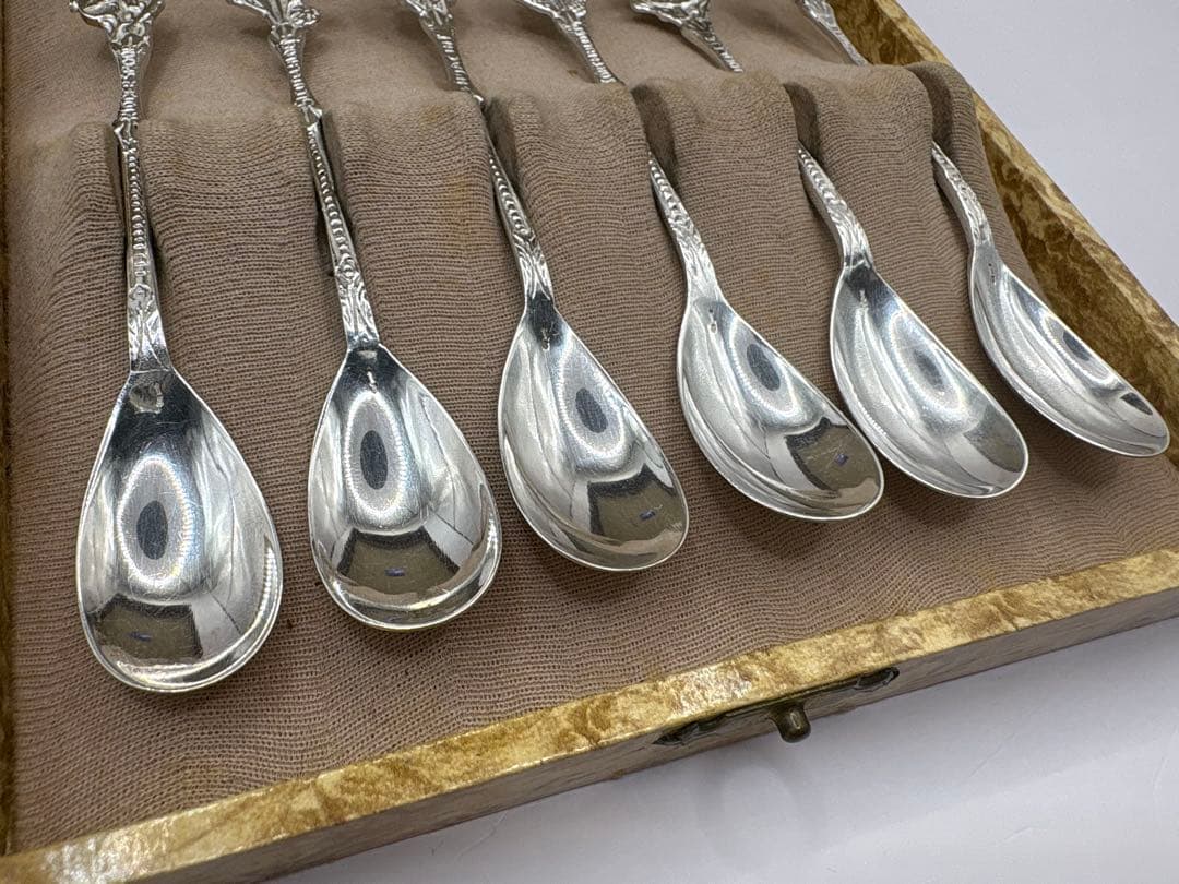 【最終お値下げ】 ヴィンテージフラワーモチーフシルバープレートスプーン6本セット