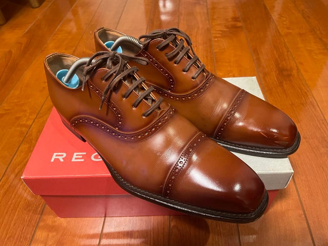 か*ね様 リーガル 122R 濃茶 26.0 ストレートチップ ビジネスシューズ