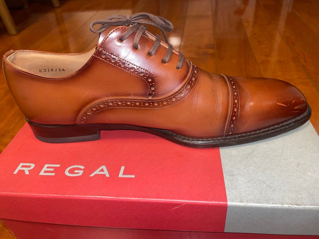 か*ね様 リーガル 122R 濃茶 26.0 ストレートチップ ビジネスシューズ