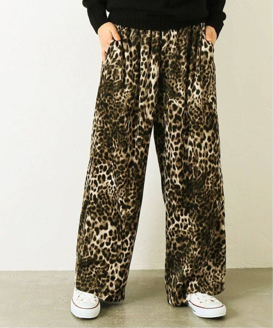 journal standard luxe マットサテンレオパ イージーパンツ