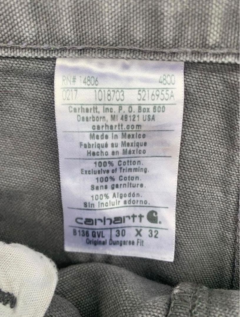 Carhartt B136 GVL ダブルニー グレー W30 L32