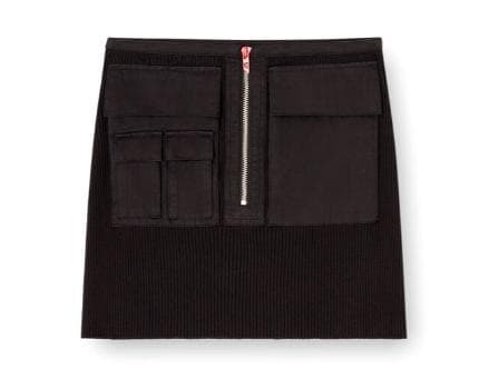 DIESEL 25年最新モデル ジップ付き異素材ニットスカート