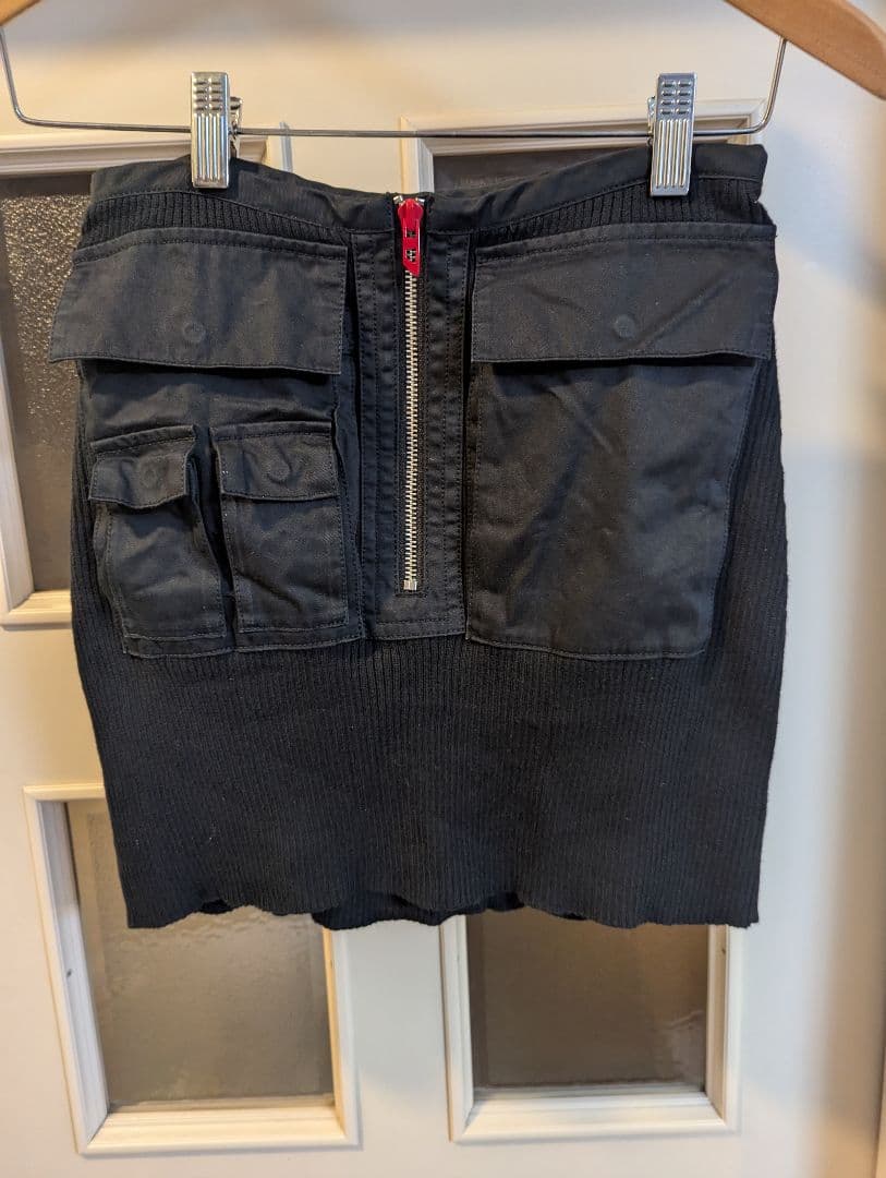 DIESEL 25年最新モデル ジップ付き異素材ニットスカート