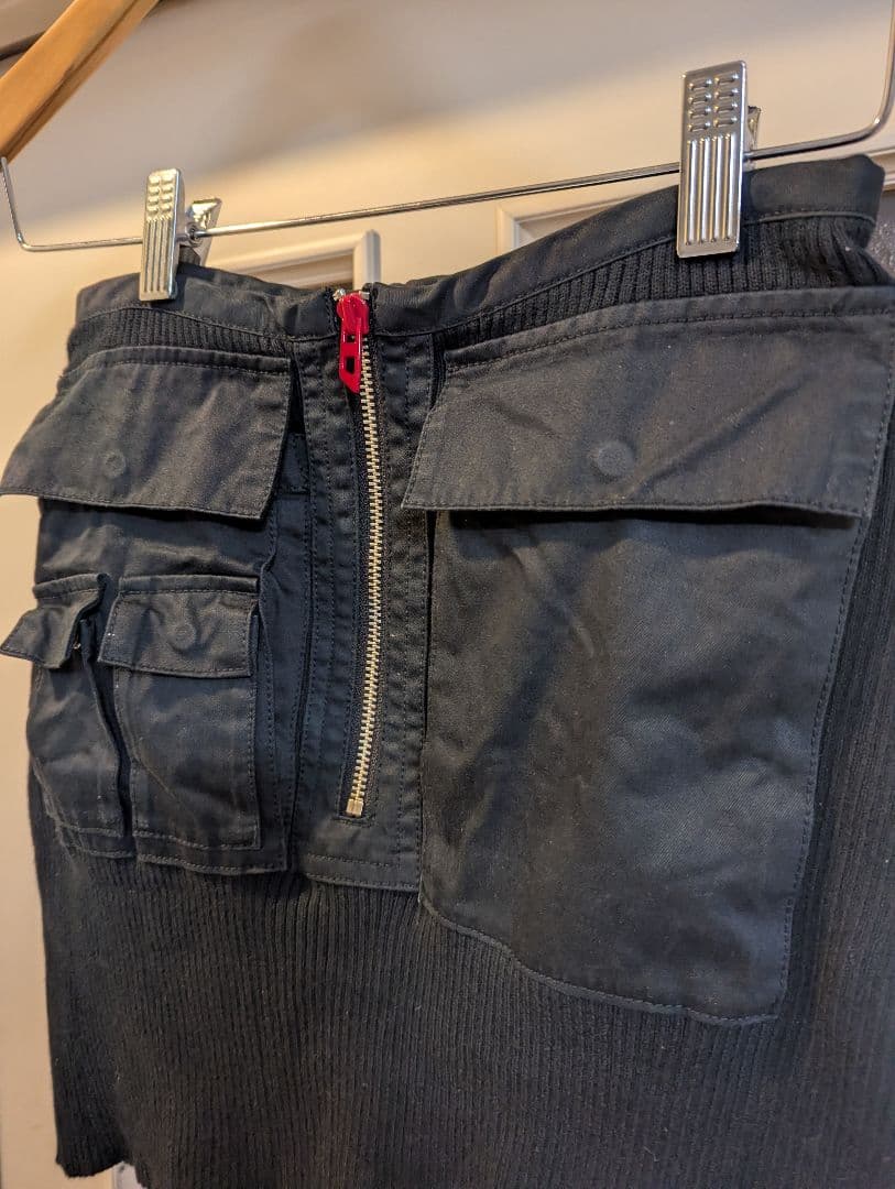 DIESEL 25年最新モデル ジップ付き異素材ニットスカート