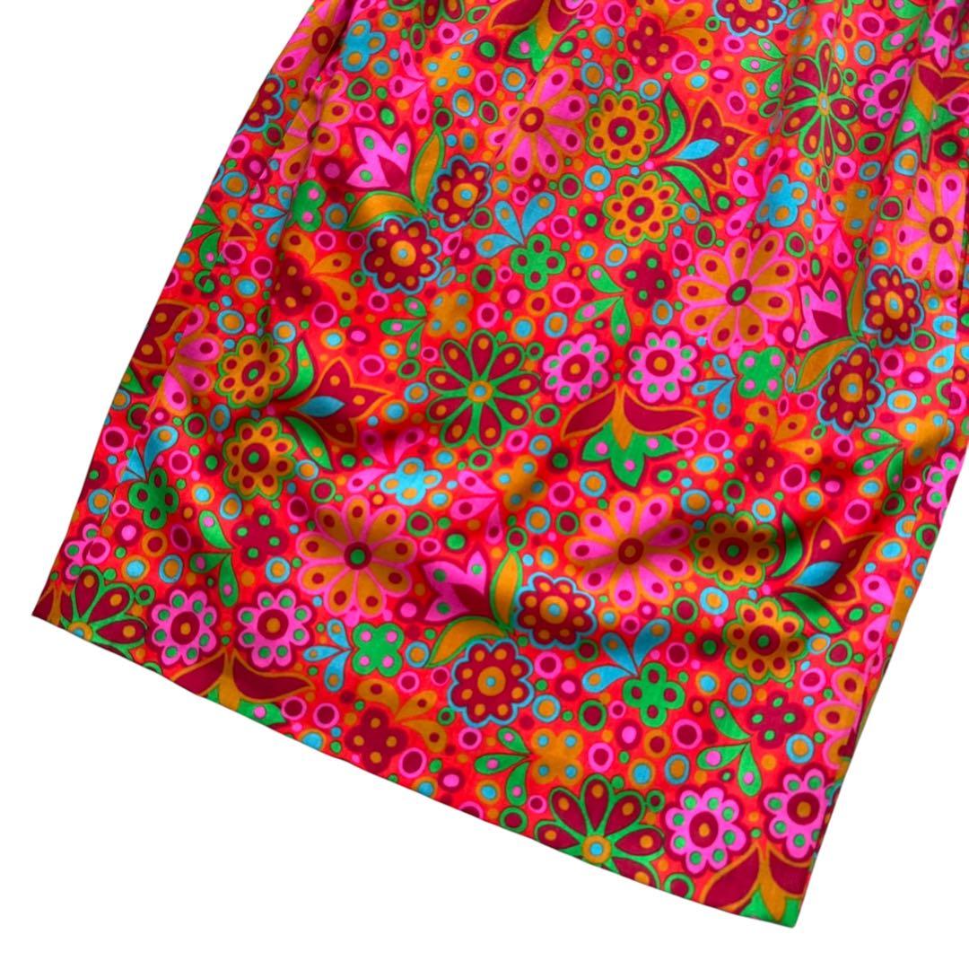 1990AW イヴサンローラン フローラル 長袖 ドレスワンピース フランス製