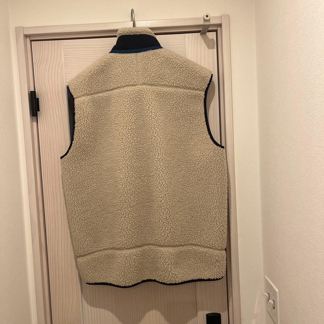 パタゴニア　フリース　ベスト　レトロX ホワイト/ネイビー　中古美品！