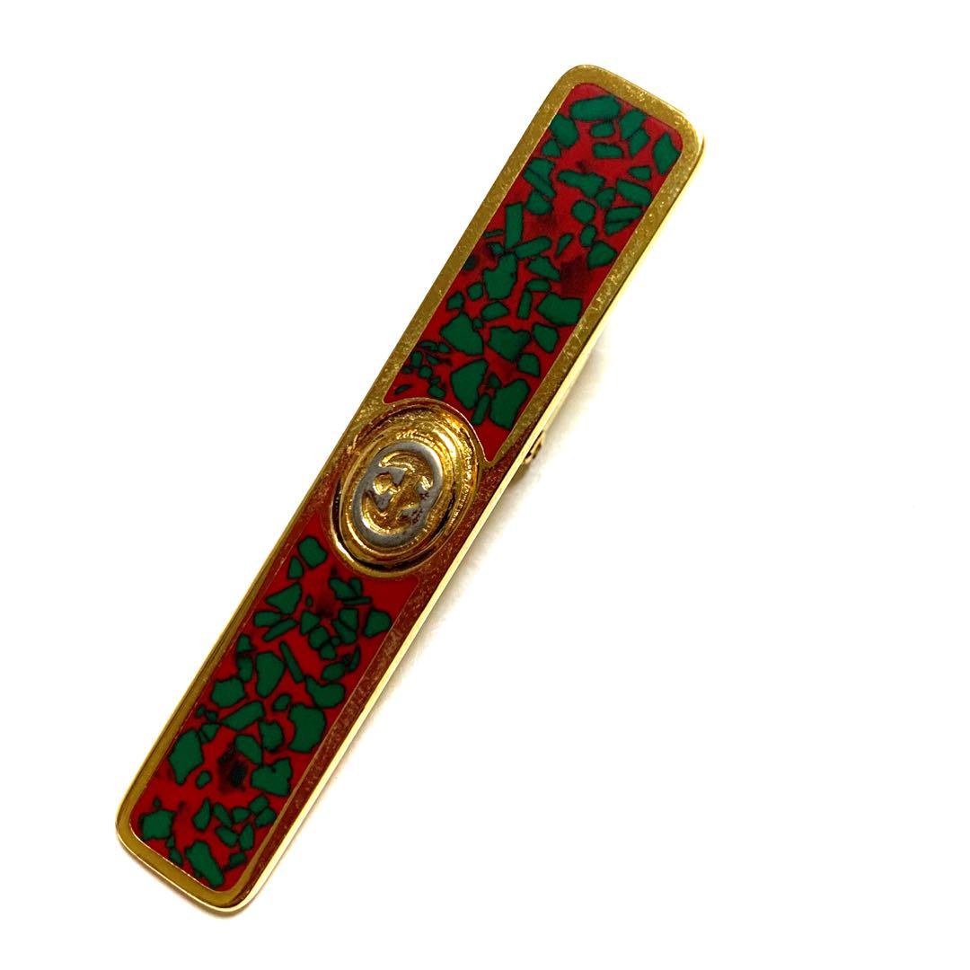 山*貴様 希少　GUCCI 七宝焼　ダブルG 　カフスボタン　ネクタイピン