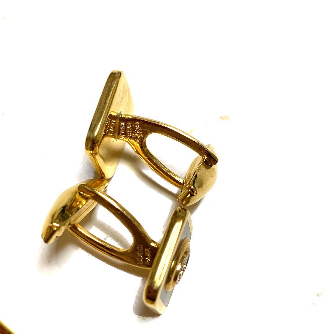 山*貴様 希少　GUCCI 七宝焼　ダブルG 　カフスボタン　ネクタイピン