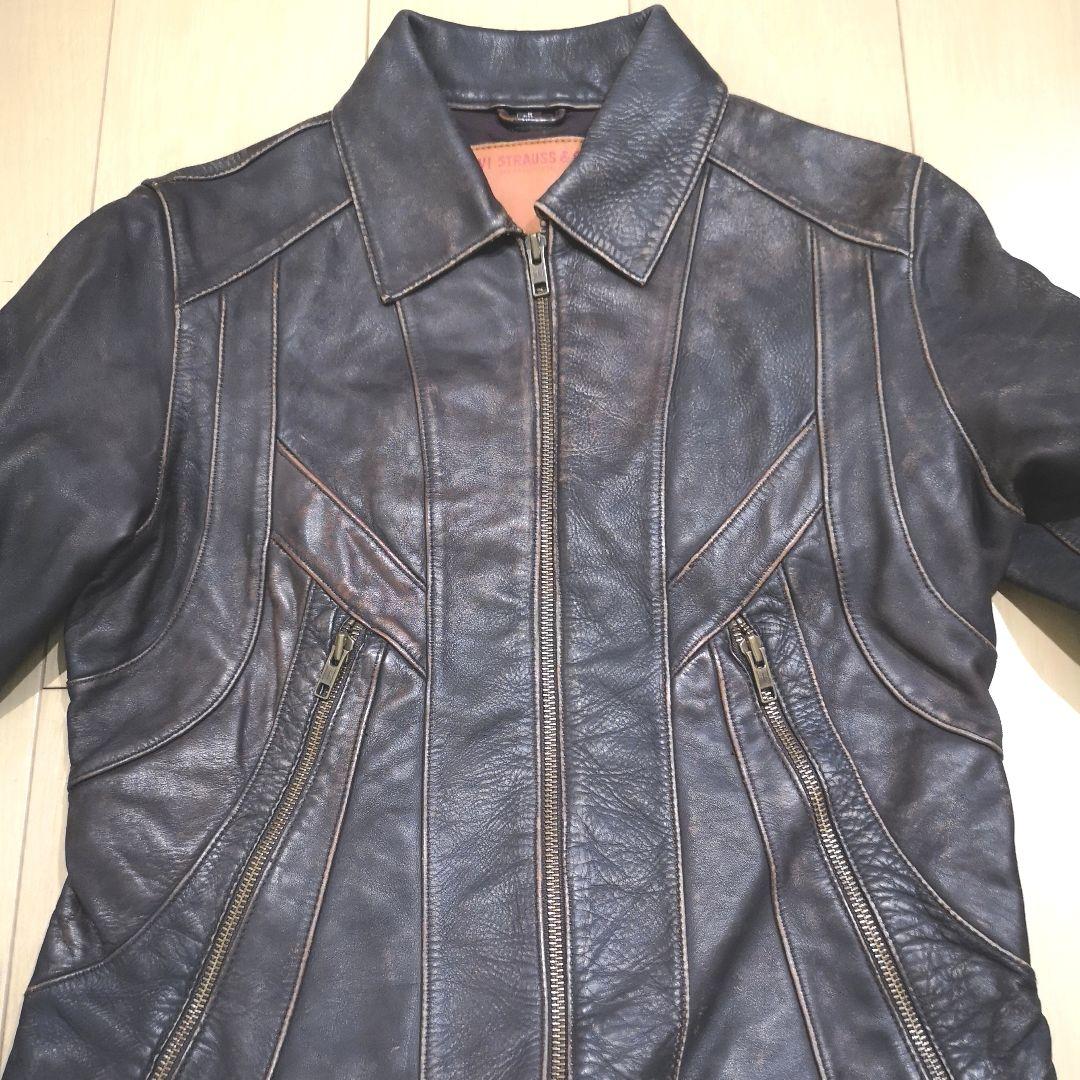 リーバイス レザージャケット シングルライダース Ｍ ヴィンテージ加工 激レア品