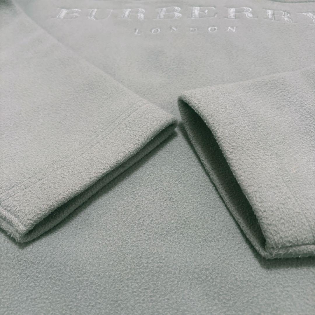 バーバリーロンドン フリースプルオーバー ハーフジップ ノバチェック デカロゴ