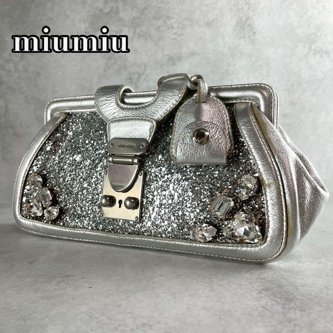 バッグ Miu Miu Sequin CrystalClutchBag Y2K Glam