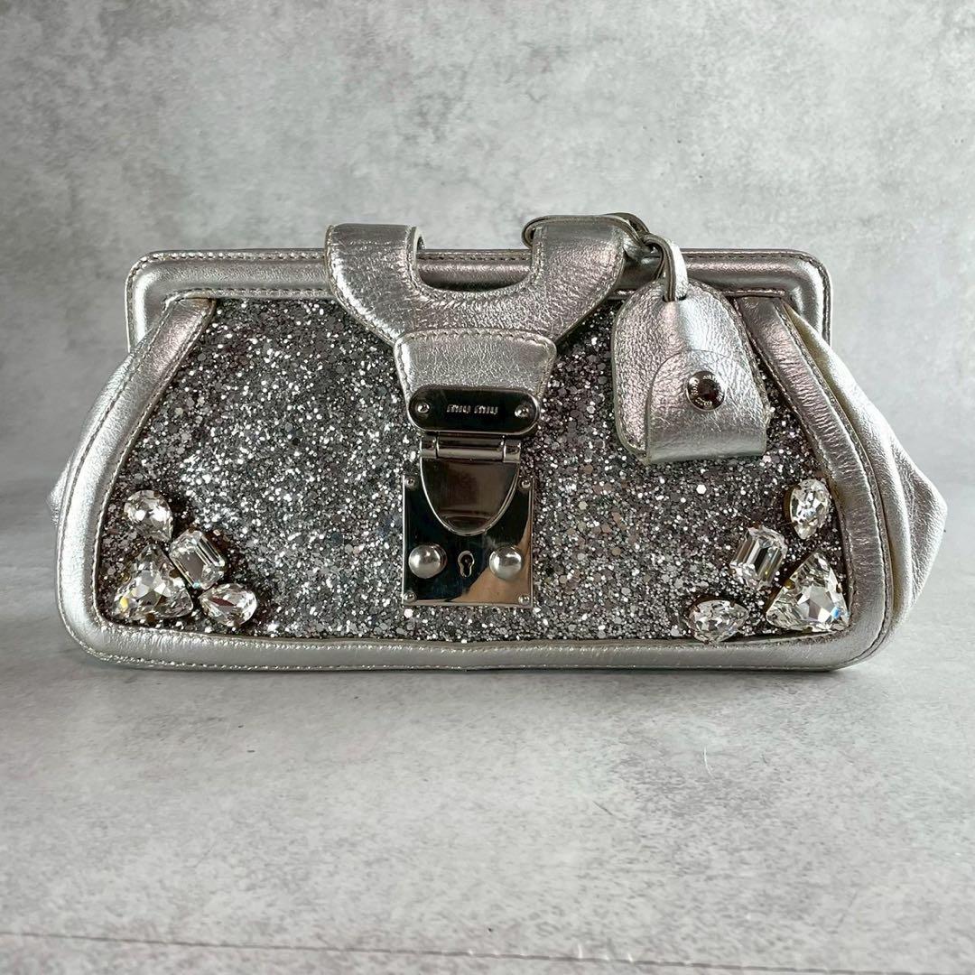 バッグ Miu Miu Sequin CrystalClutchBag Y2K Glam