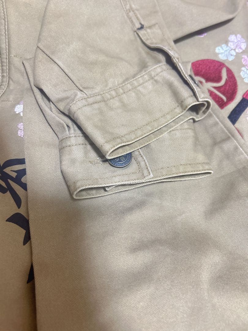 流儀　花鳥風月　XL オーバーオール　つなぎ　和柄　刺繍　希少