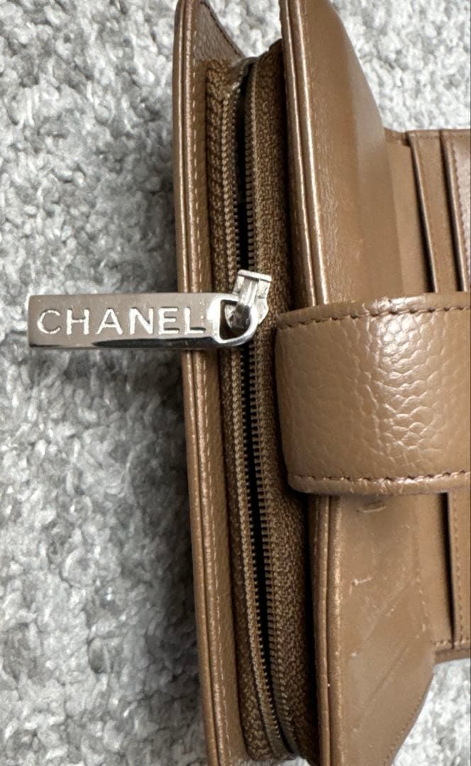 【訳あり】ファスナー壊れ　CHANEL シャネル　財布　キャビアスキン