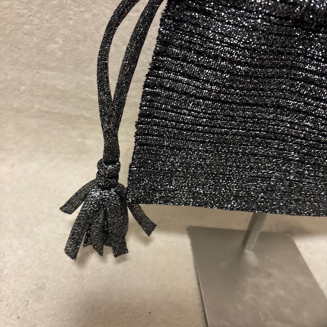 極美品⭐️pleats please プリーツ　巾着　バック　フリンジ