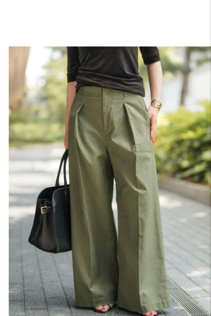 【Spick and Span】バックサテンカーゴワイドパンツ　38