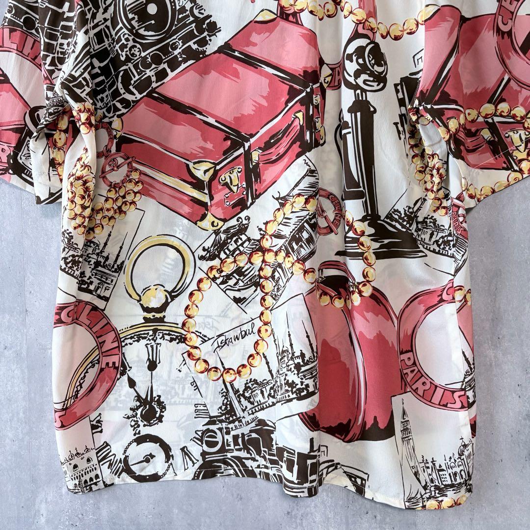 新品✨セリーヌ 00年代 希少ヴィンテージ ブラウス 総柄 シルク スカーフ柄