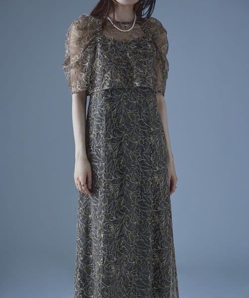 【etoll.】刺繍レースレイヤードドレス 結婚式 オケージョン