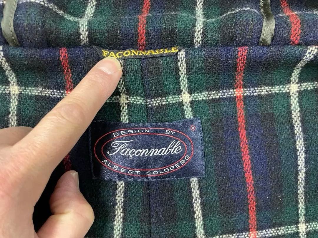 イングランド製 Faconnable ファソナブル　ヘリンボーン ダッフルコート