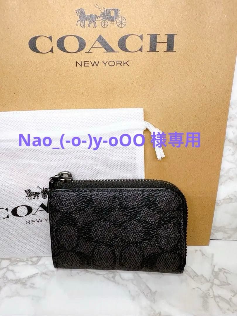 新品、未使用品。COACH ブラック レザー キーケース