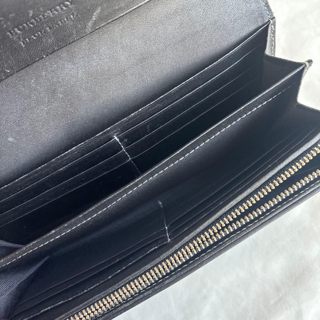 バーバリーブルーレーベル　長財布　ネイビーチェック