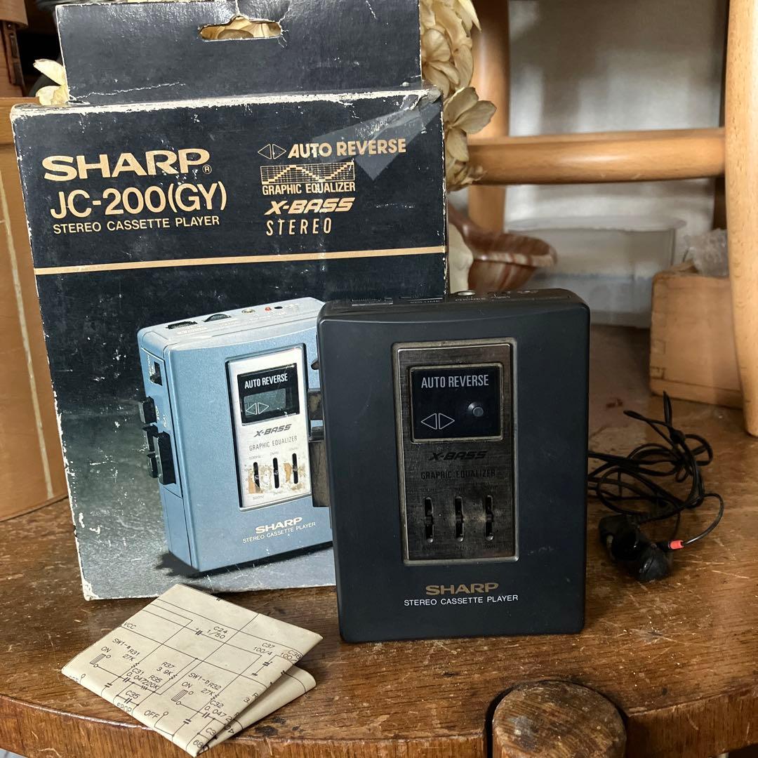 昭和レトロ SHARP 希少 カセットウォークマン 未使用 動作確認済