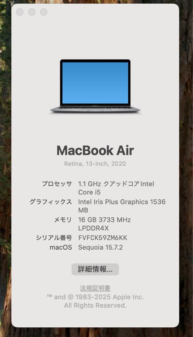 MacBook本体 MacBook Air i5 13inch 16GB 512GB 2020