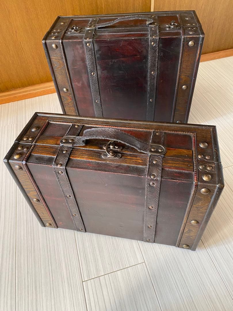 ウェルカムスペース　アンティーク　トランク　大小セット　ウェディング　結婚式