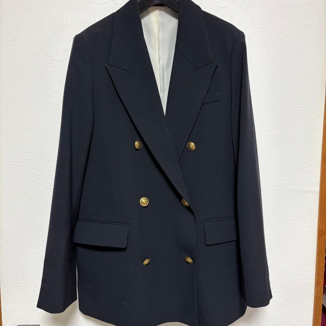 MilaOwen 金釦ダブルブレストロングブレザー