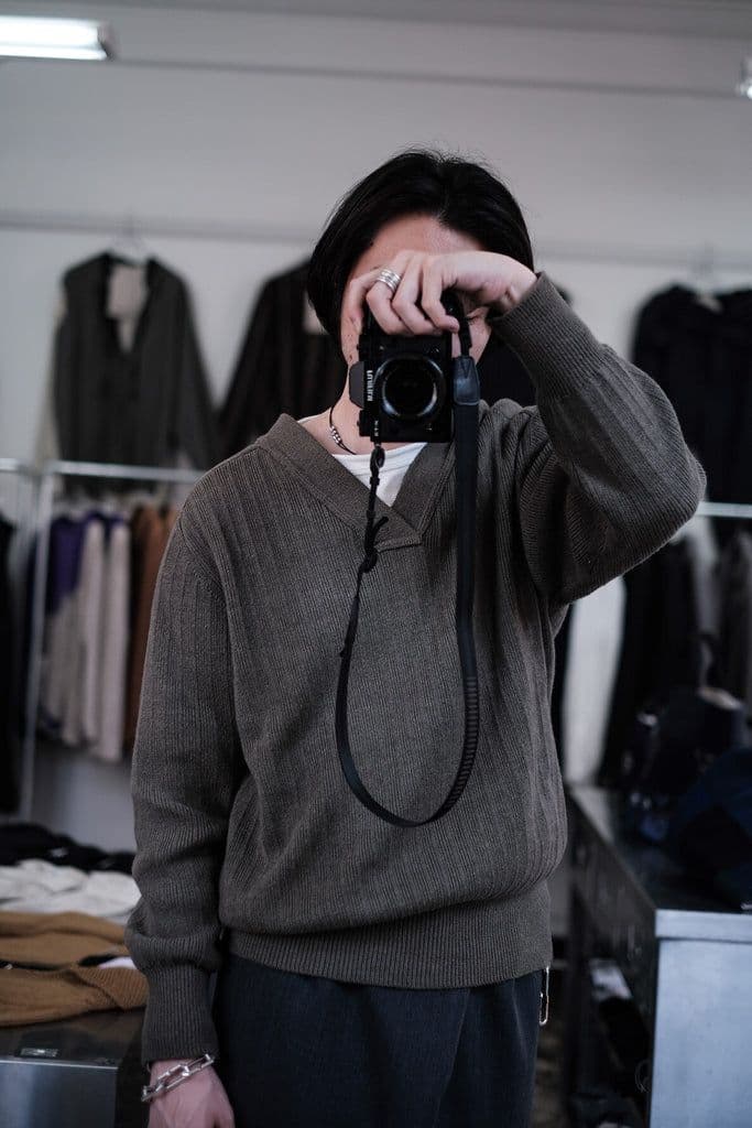 slopeslow コットン和紙オーバーダイクロス Vネック