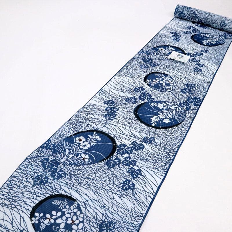 《いー★ハイブリ仕立て＋竺仙浴衣『綿紅梅』小紋■団扇秋草◆反25-16