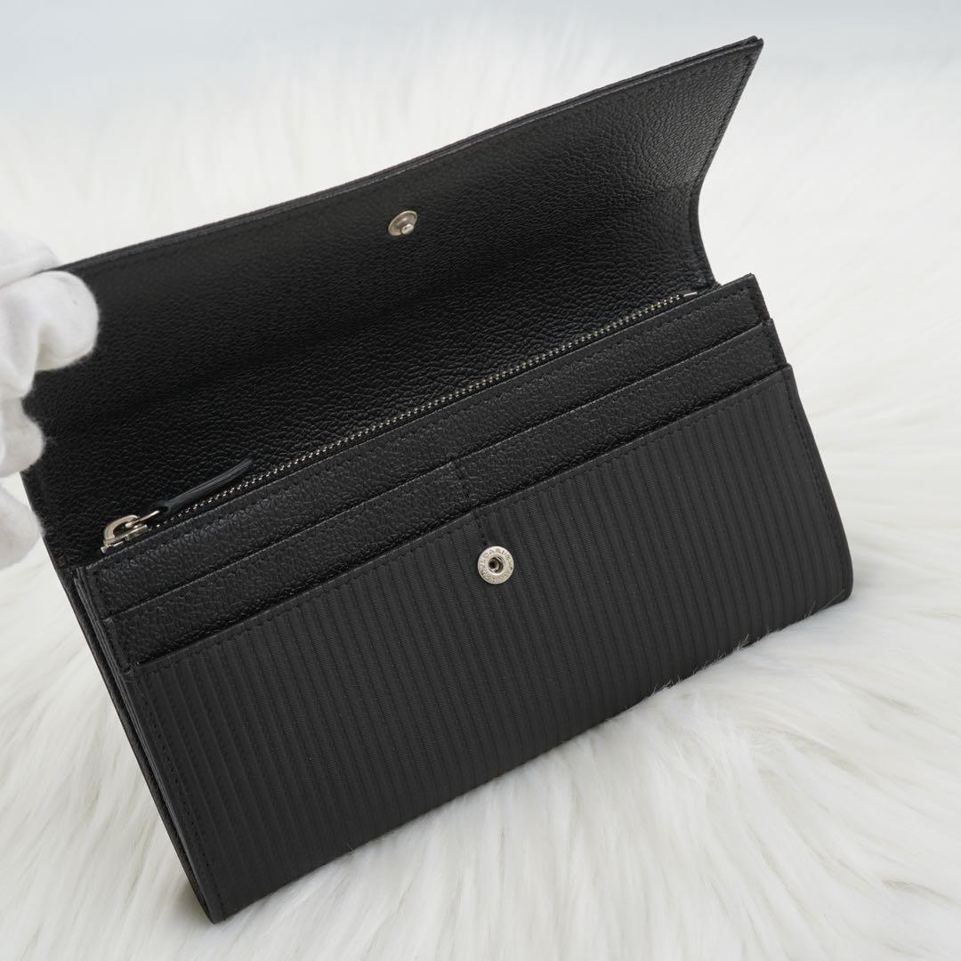 未使用品　BVLGARI ブルガリ　長財布　ロゴプレート　ミレリゲ　ブラック