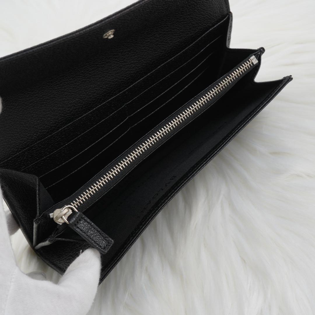 未使用品　BVLGARI ブルガリ　長財布　ロゴプレート　ミレリゲ　ブラック