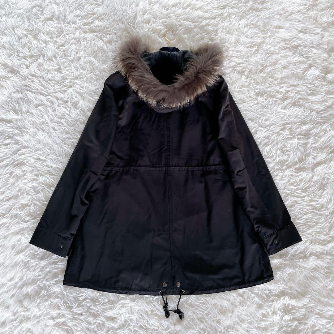 美品✨希少【23区】4way ダウンライナー モッズコート ファーフード 黒40