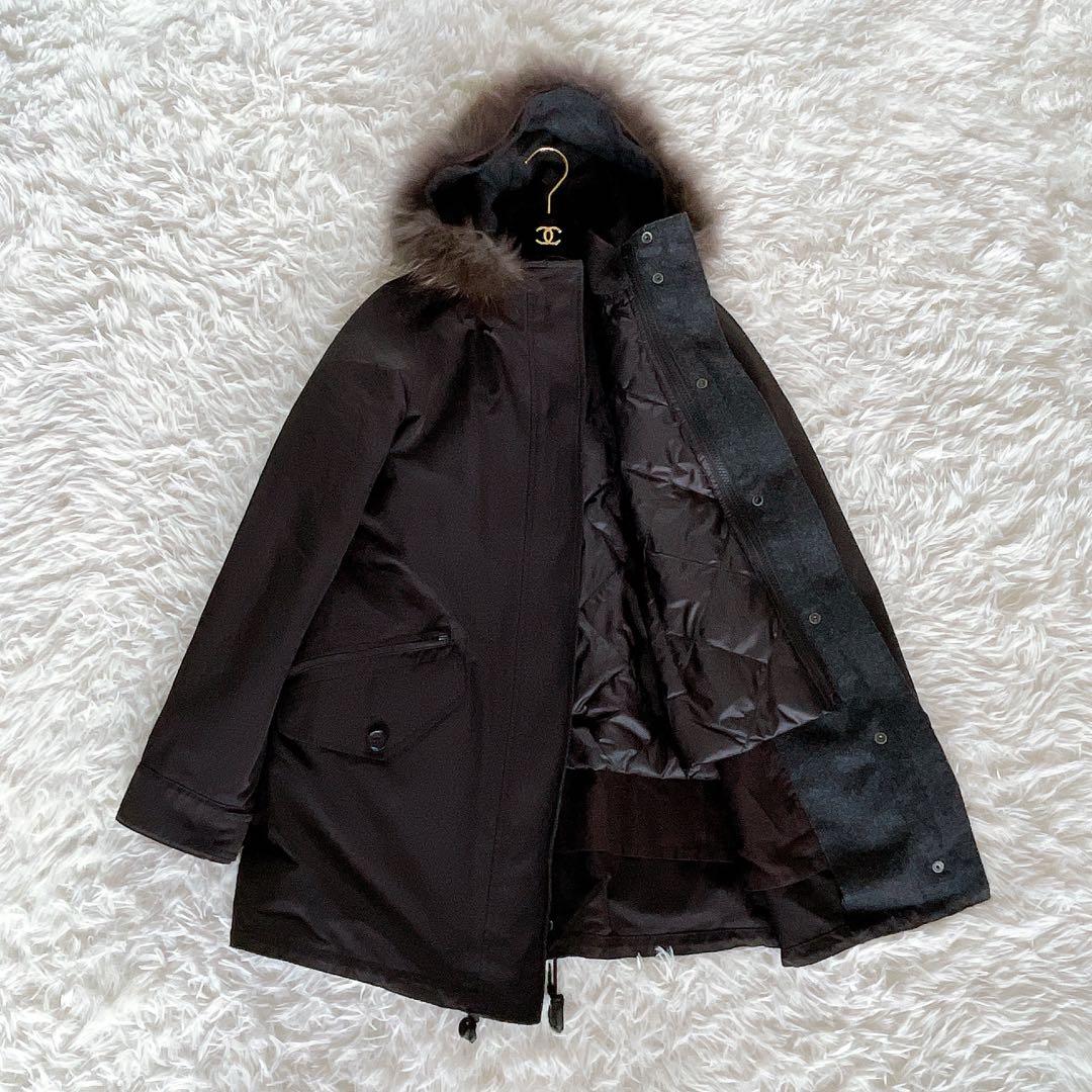 美品✨希少【23区】4way ダウンライナー モッズコート ファーフード 黒40