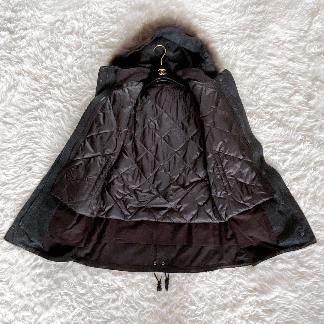 美品✨希少【23区】4way ダウンライナー モッズコート ファーフード 黒40