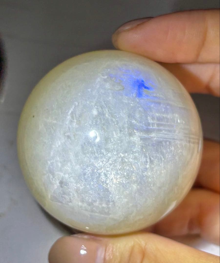 《希少・高透明✰》ホワイトムーンストーン＊ブルーシラー＆アベンチュレッセンス丸玉