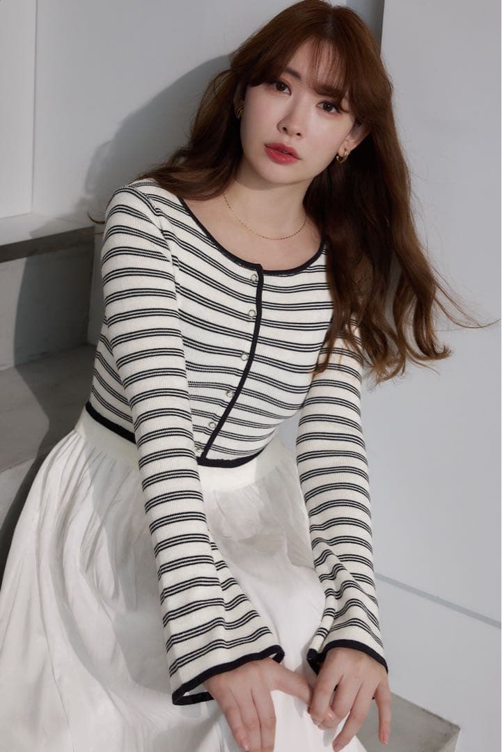 ワンピース Docking Knit Balloon Dress