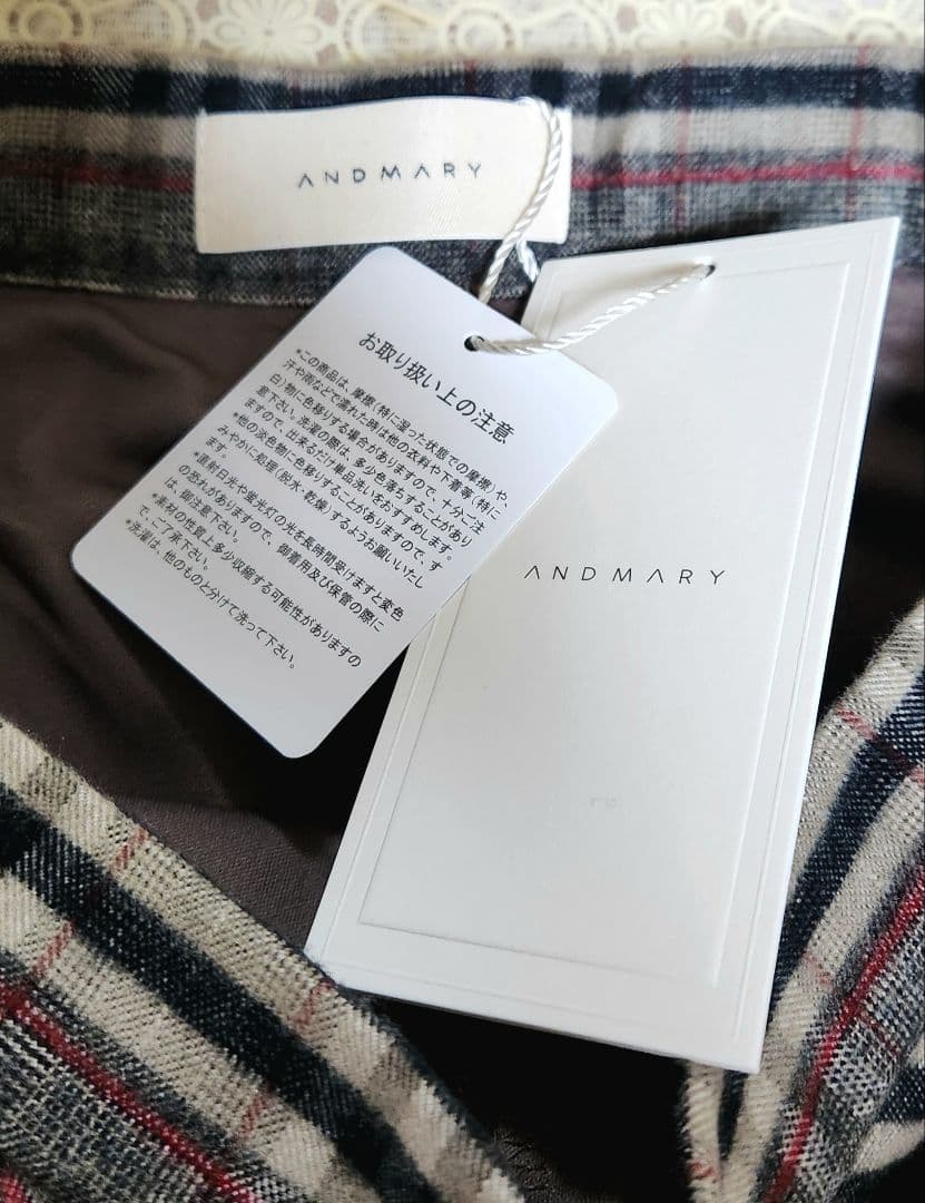 スカート Monica check pleats mini skirt beige M