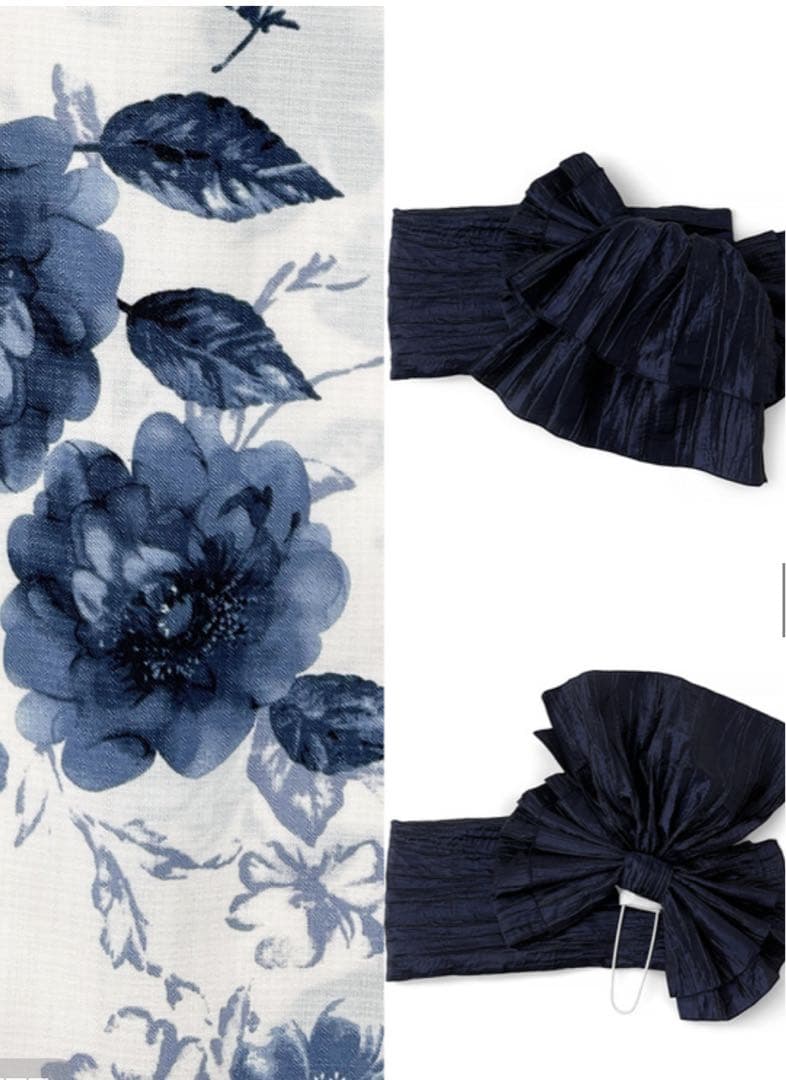 新品・未使用　水彩花柄浴衣セット[gi1519] GRL