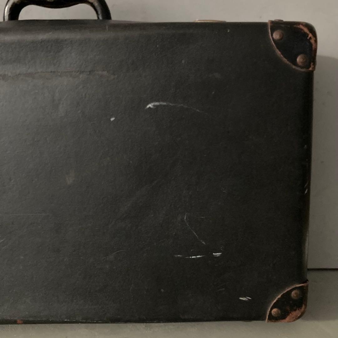 ヴィンテージ 鍵付き トランクケース トランクバッグ ブラック古道具⑤