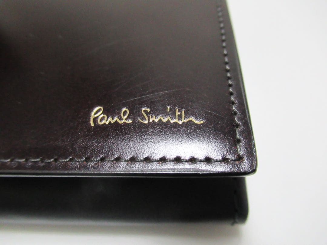 ポールスミス 新品！コードバン馬革×牛革名刺入れ カードケース 黒×グレー