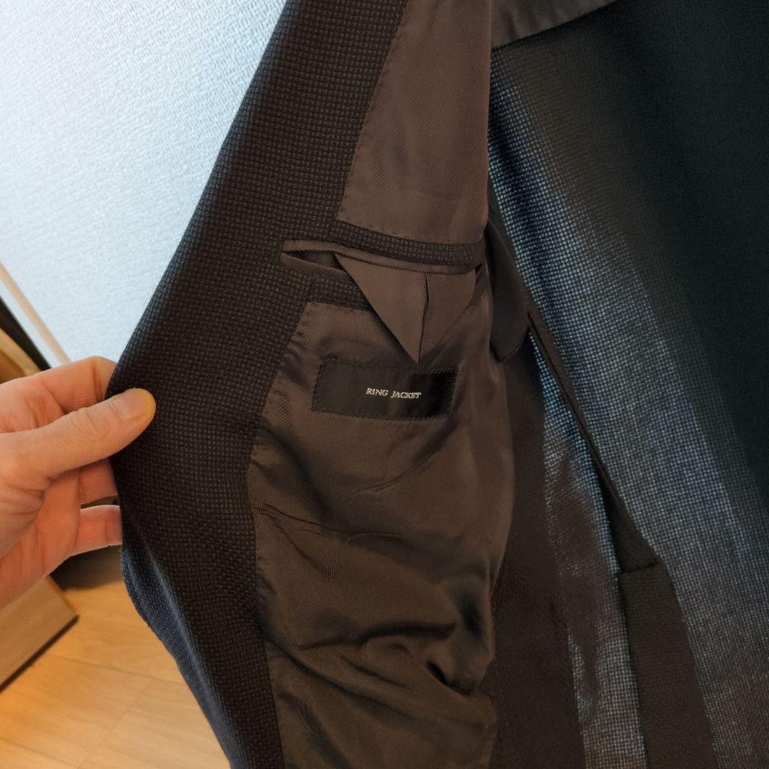 リングヂャケット　ダークブラウンシングルボタン テーラードジャケット