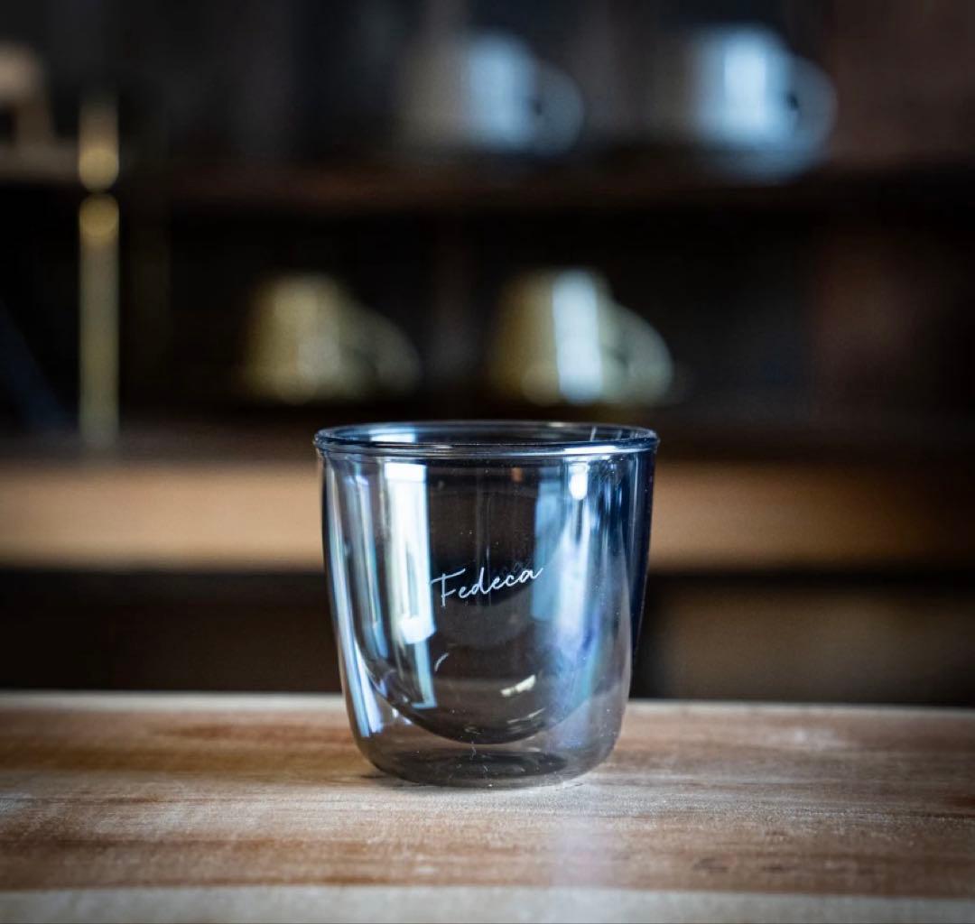 【新品未使用】FEDECA ダブルウオ一ルグラス ＆コ一スタ一兼蓋×2セット