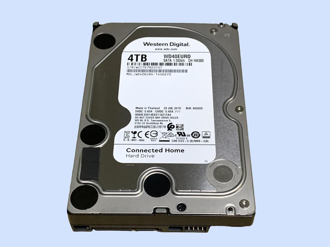 内蔵型ハードディスクドライブ M9833 Western Digital 4TB WD40EURD HDD