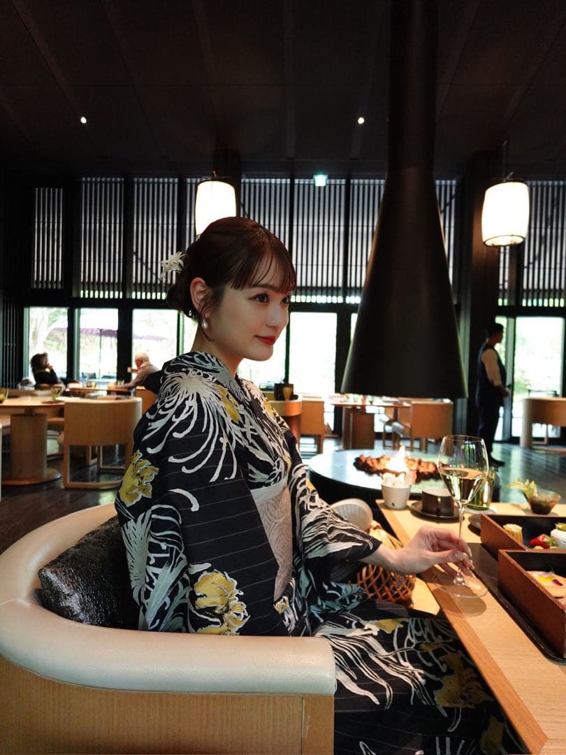 y*'様 【utatane×Acka.】浴衣4点セット 菖蒲と糸菊 navy